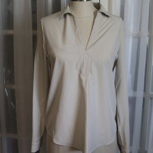 Small Cream Calvin Klein Long Sleeve Blouse